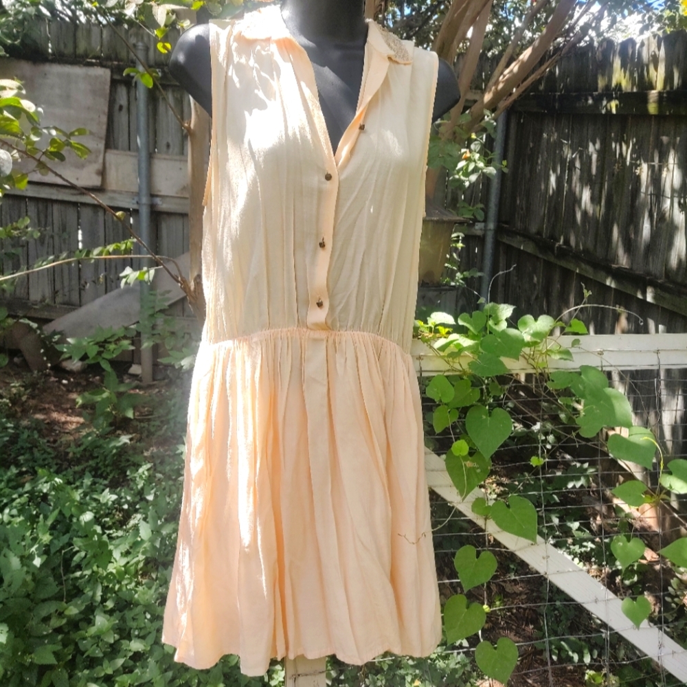 Zara Cream Sleeveless Mini Dress